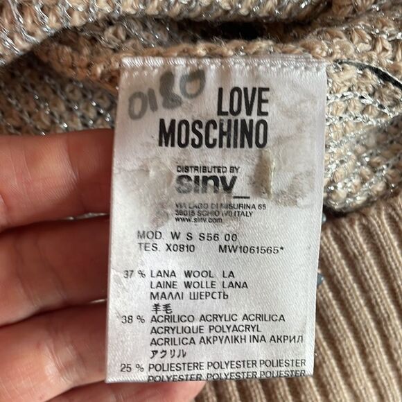 Love Moschino, us 4 knit tunic metallic threads wool blend made in Italy - Picture 8 of 12